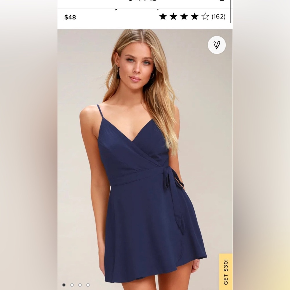 Lulu's Navy Blue Wrap Jumpsuit
